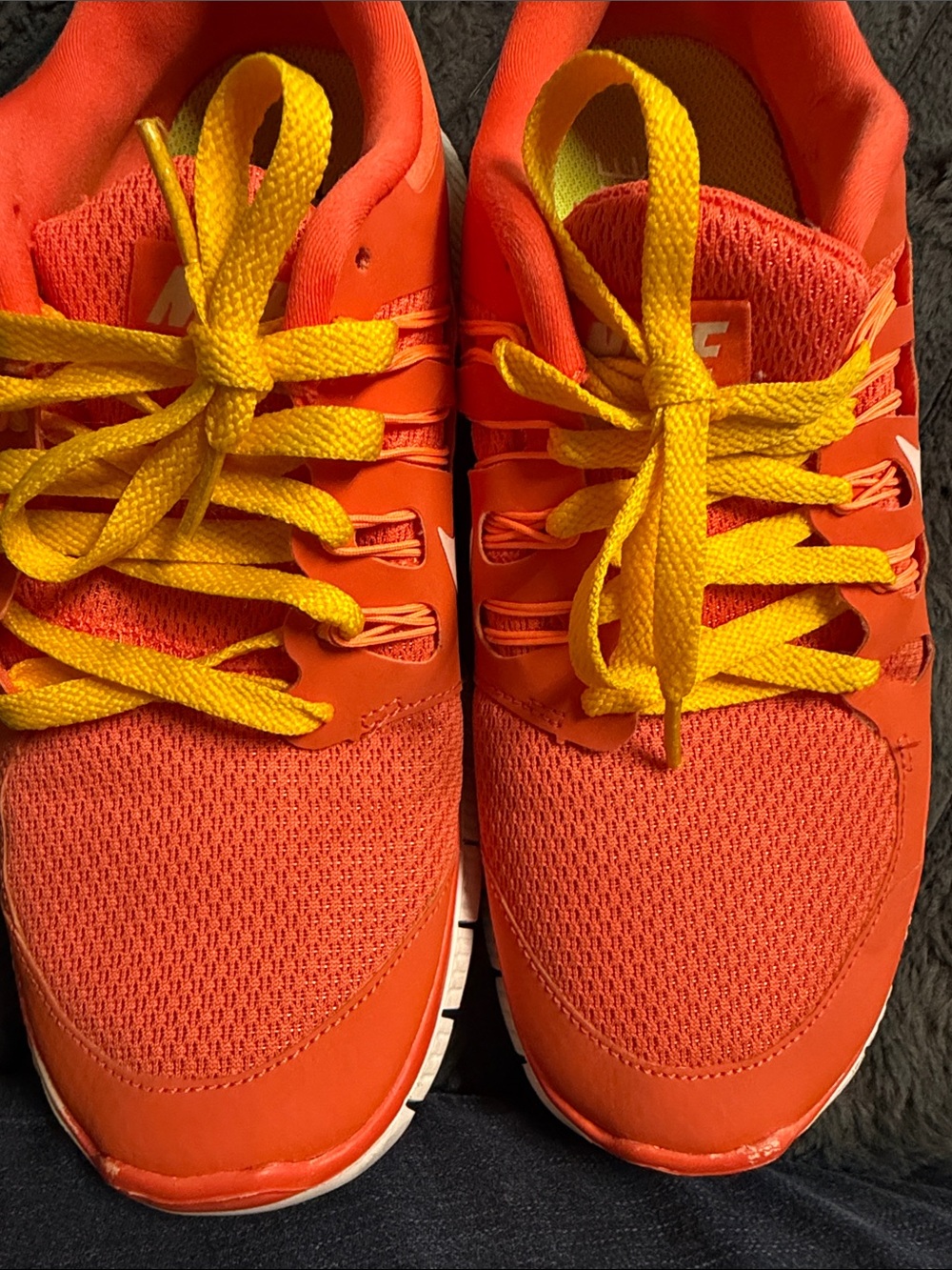 Nike Orange Running Shoes with Yellow Laces - Picture 12 of 12